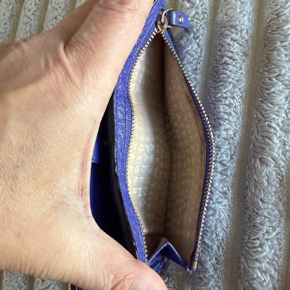 kate spade purple pebbled leather continental wallet with gold hardware - Picture 5 of 13